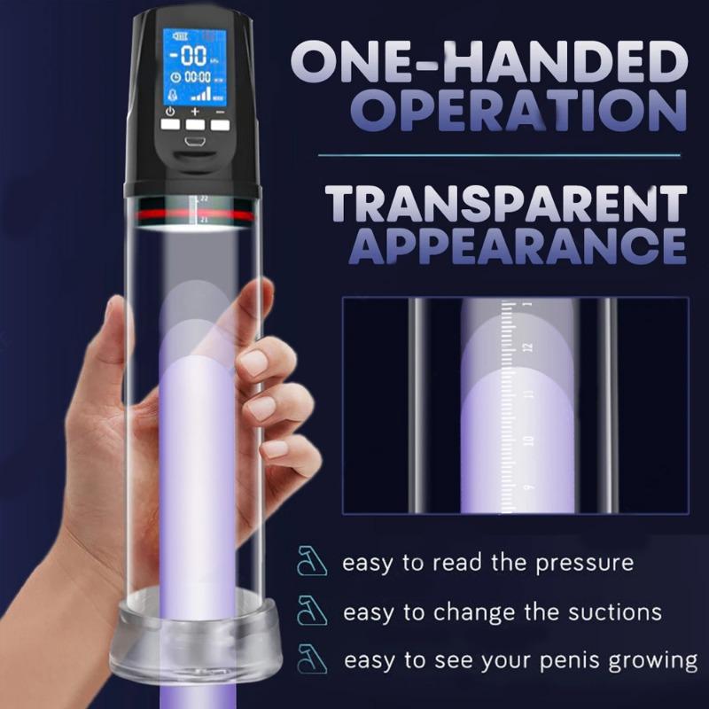 2 In 1 ED Screen Vacuum Pump Men's Vacuum Pump for Body Massage Relaxation, Electric Insertion Water Pump,3 Suction Modes Vacuum Pump Sex Toys for Man