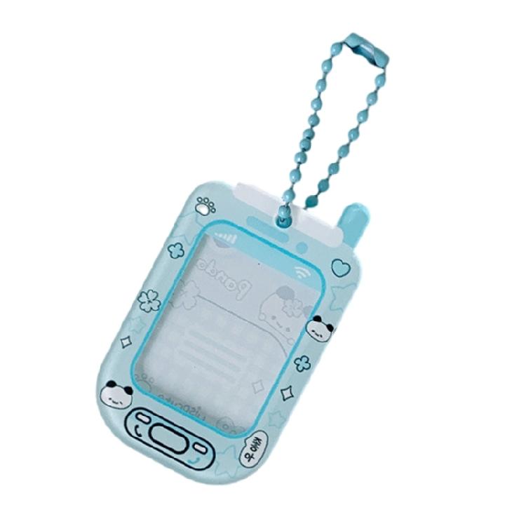 Miniature Keychain Card Holder Sturdy Plastic Cartoon Style Pocket Card Organizer For Everyday Carry And Travel