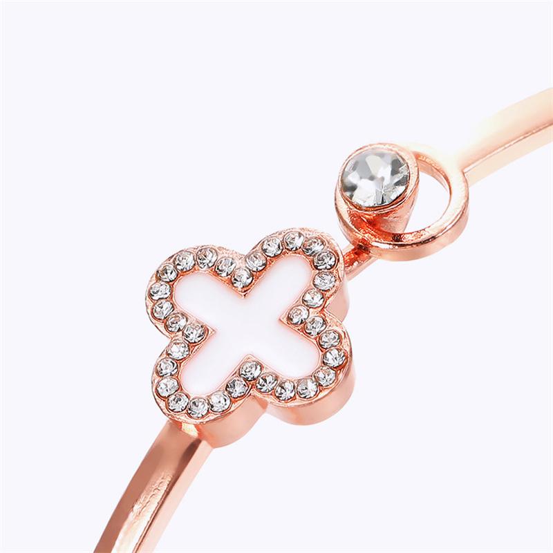 Браслет с бриллиантами в виде четырехлистного клевера — фото 8