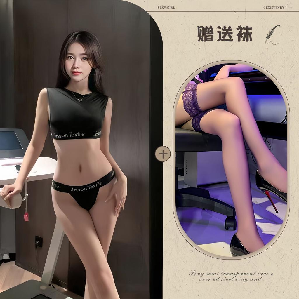 Sexy Ice Silk Swimsuit Tight One-piece Hip-wrapped Panties Dead Tank Water Uniform Seduction Lingerie