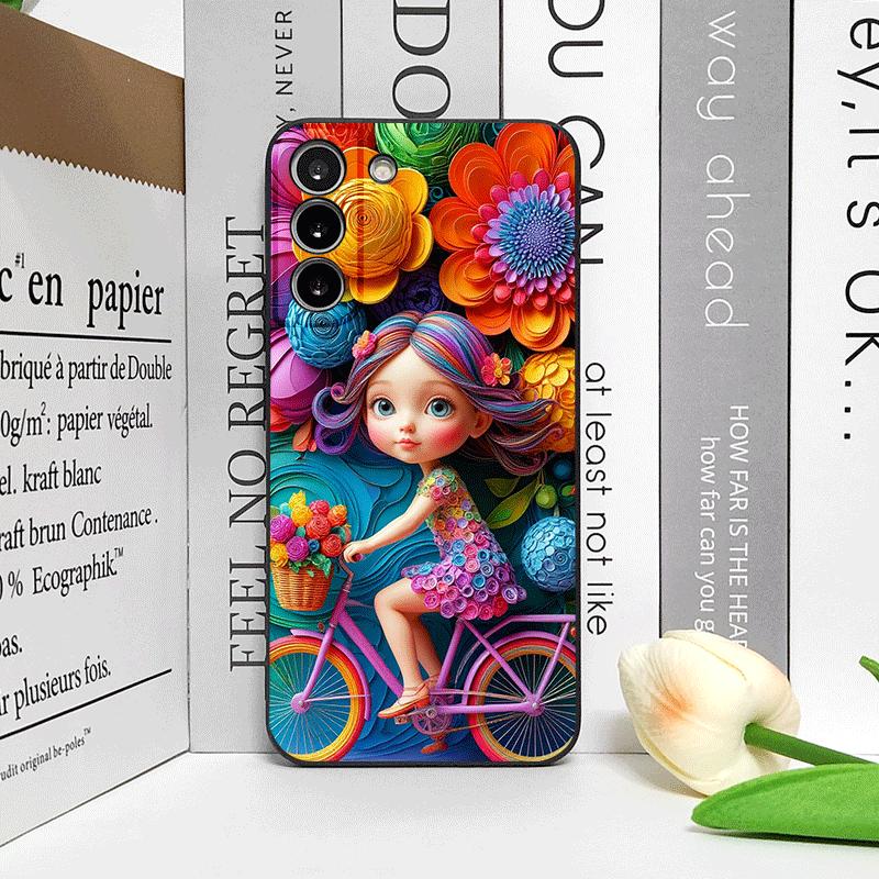 Cute Girl Boy Bicycle Balloon Couple Phone Case for Google Pixel 9A 8A 7A 6A 6 7PRO 8 9 Pro XL 5G Shockproof Silicone Soft Cover