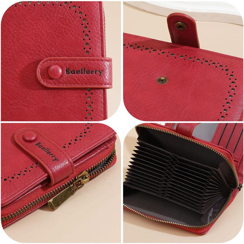 Baellerry RFID Anti Theft Protection Zipper Card Holder for Women Ladies Fashion Money Packs PU Leather Purse Wallets