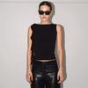 Summer Women'S Solid Color Vest Fluttering Tassel Sleeveless Slim Pullover Round Neck T-Shirt Casual Street Wear Y2K