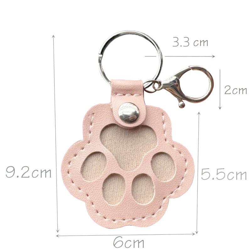 Exquisite Leather Keychain: Pet Fur Ornament for Cat/Dog Hair - Cute Bag Charm
