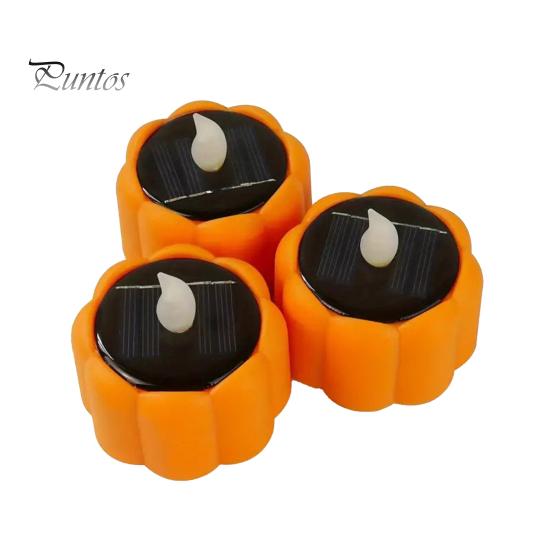 Versatile Indoor Outdoor Night Decor Solar Pumpkin Garden Light, Flickering LED Candle Lantern, Waterproof Holiday Atmosphere Table Decorations