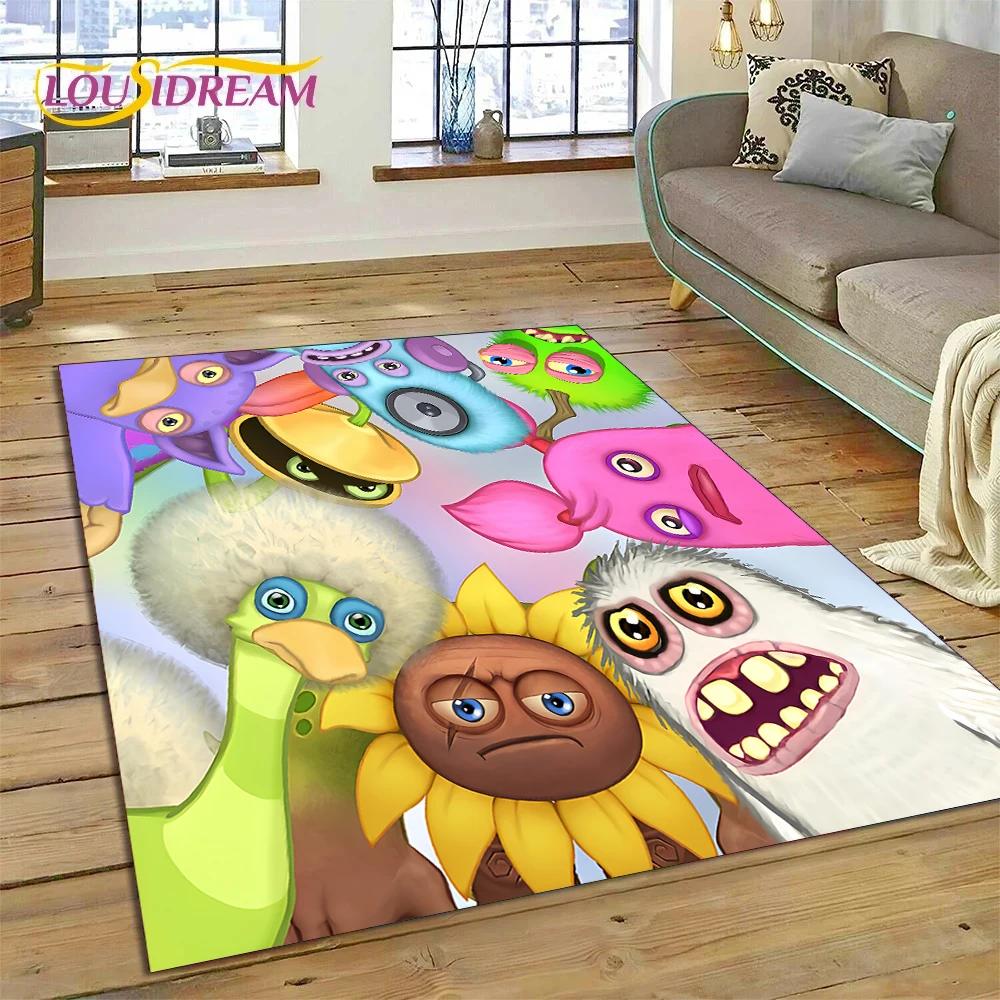 3D Game My Singing Monsters Cartoon Rug Carpet for Living Room Bedroom Home Decor,Floor Mat Non-slip for Sofa  Doormat Gift Kids