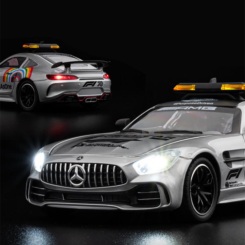1/24 Benzs-GT GTR Legierung Sport Safety Car Modell Druckguss Metall Rennen Medizinische Rettungsfahrzeuge Automodell Sound Licht Kinder Spielzeug Geschenk