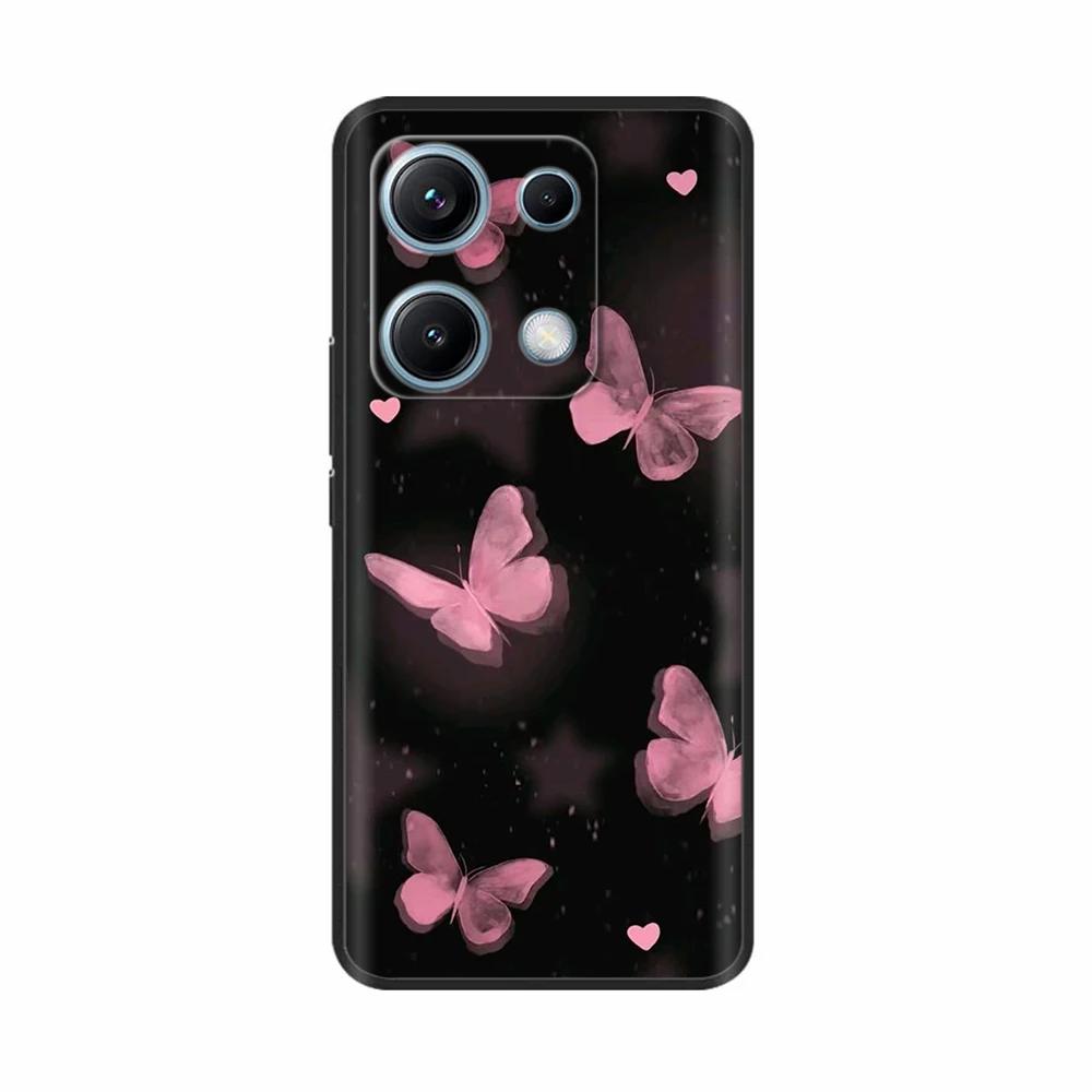 Xiaomi Redmi Note 14s Kılıfı Note14s Çiçekli Telefon Kılıfı Yumuşak İnce TPU Silikon Hafif Kapak Xiaomi Redmi Note 14s İçin