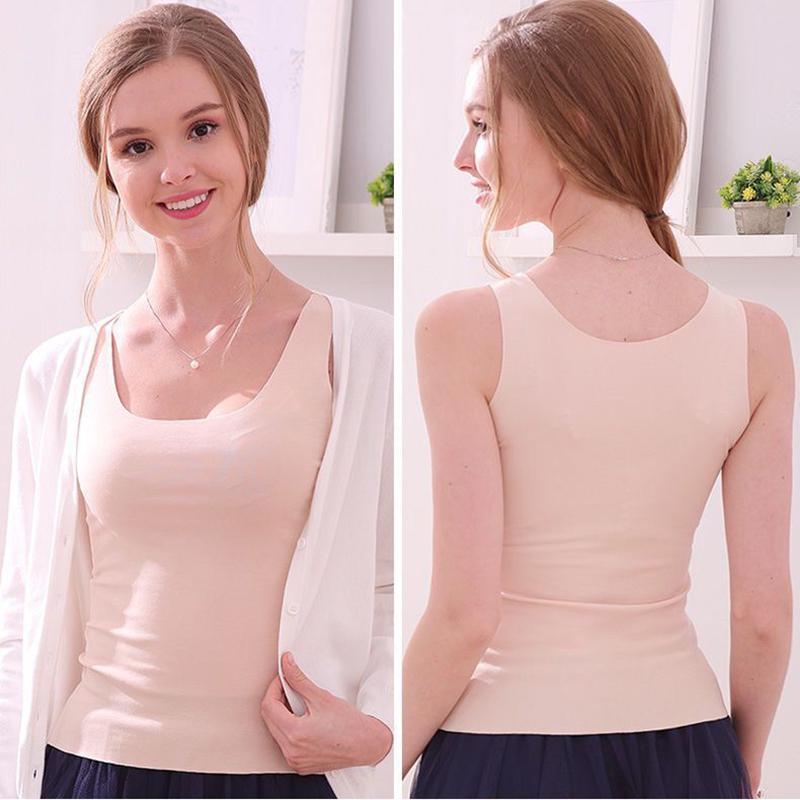 Ladies Seamless Ice Silk Thin Vest Base Single Wear All-match Large Size Outer Wear Sling