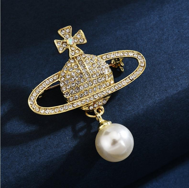 High-End Korean Alloy Scarf Buckle with Diamond, Pearl, and Brooch Pin Accessories