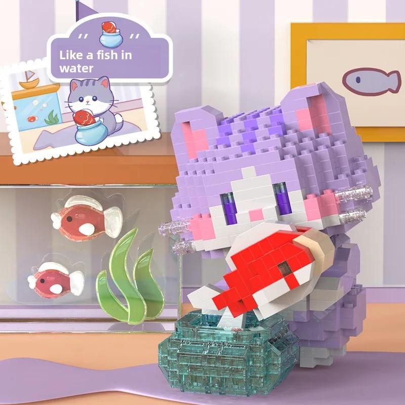 Cat Animals 3d Constructor Model Building Set Mini Bricks Building Blocks Toys for Children Girls 7 to 10 Year Adults Boy Block