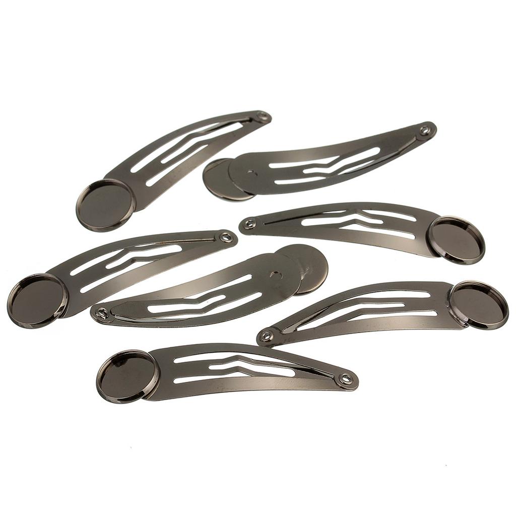 10pcs Iron Plated Hairpin 12/14/16/18/20mm Classic Metal Hair Clips Hairpin Base Setting Cabochon Cameo For DIY Hair Accessories