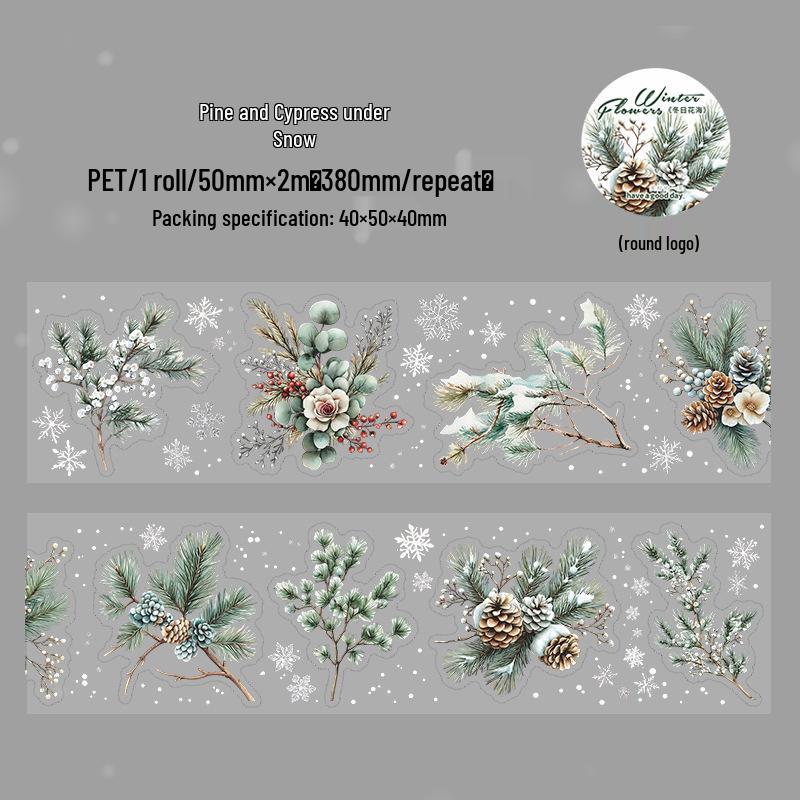 Winter Flower Sea Die-cut Tape DIY Journaling Stickers