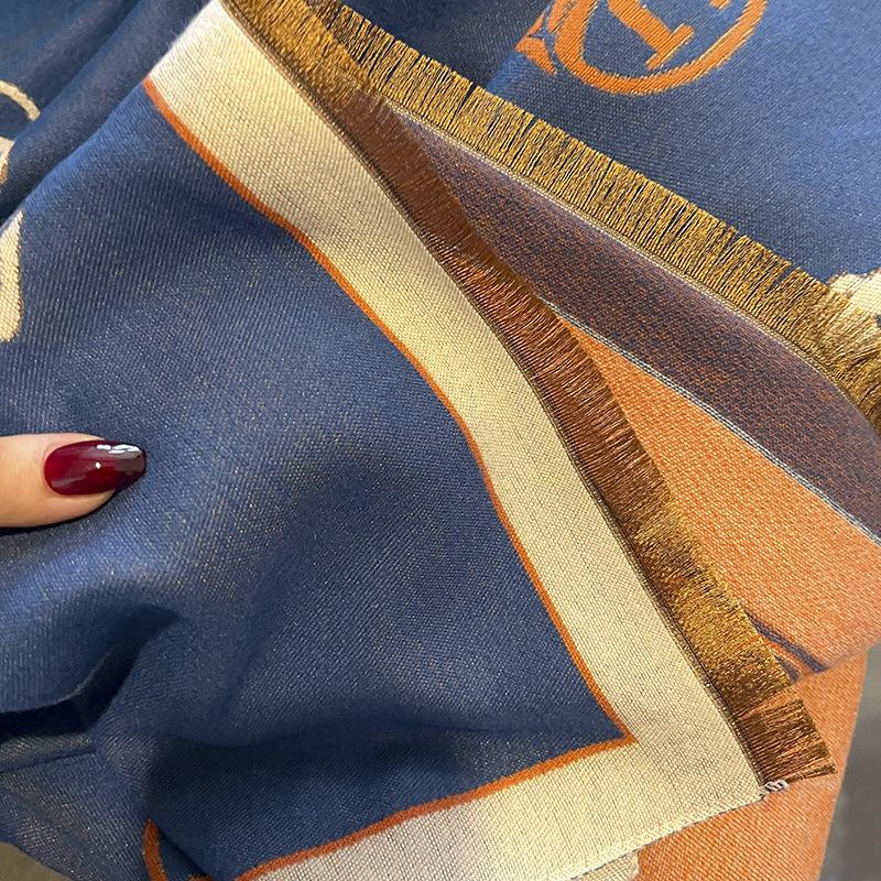 The New Autumn and Winter Faux Cashmere Scarf Is Fashionable Stylish Versatile and Warm. It Is A Shawl and Scarf