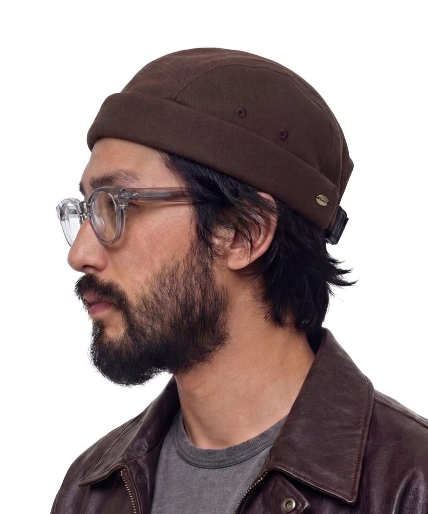 Eondeokeonteulol Four Seasons Vintage Cotton Camp Cap Adjustable Brimless Watch Cap Beanie Hat Uc / Mold Cap / Camp / Faded Brown