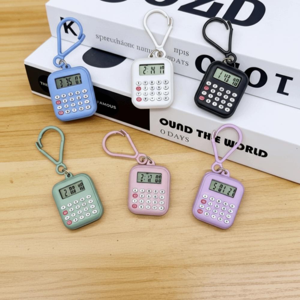 Multifunctional Mini Calculator 8 Digits Display Portable Keychain Calculator Silent Button Lightweight Electronic Calculator