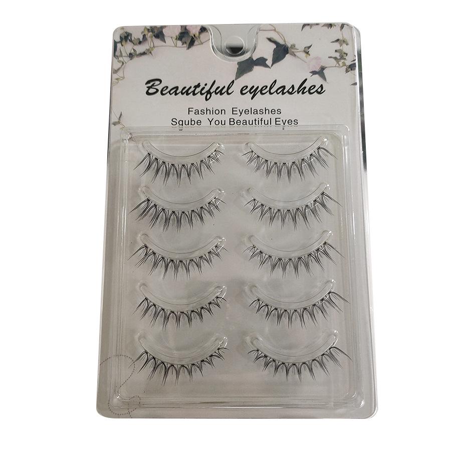 

№7 Японские натуральные сужающиеся накладные ресницы с прозрачной основой для нюдового макияжа