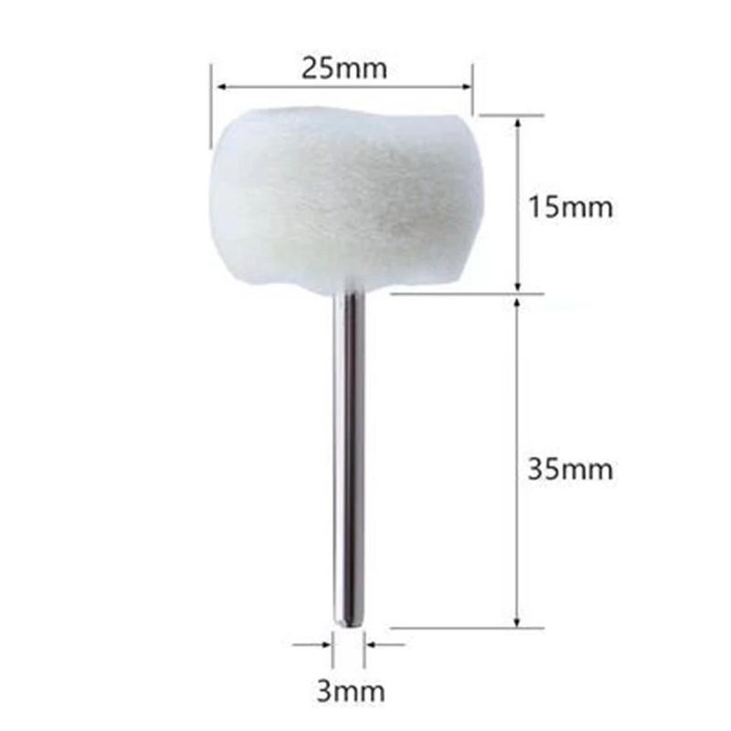 50Pcs Mini Grinding Sanding Head Abrasive Disc Felt 3mm Shank Buffing Wheel for Metal Polish Brush Drill Rotary Tool Accessories
