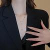 Women's Silver Titanium Steel Necklace with Micro-Inlaid Zircon - Elegant, Durable Clavicle Chain Jewelry