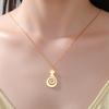 Cute Cat Kitten Swirl Spiral Tail Necklace for Women Stainless Steel Pendant Necklace Jewelry Birthday Gifts Trendy Wholesale