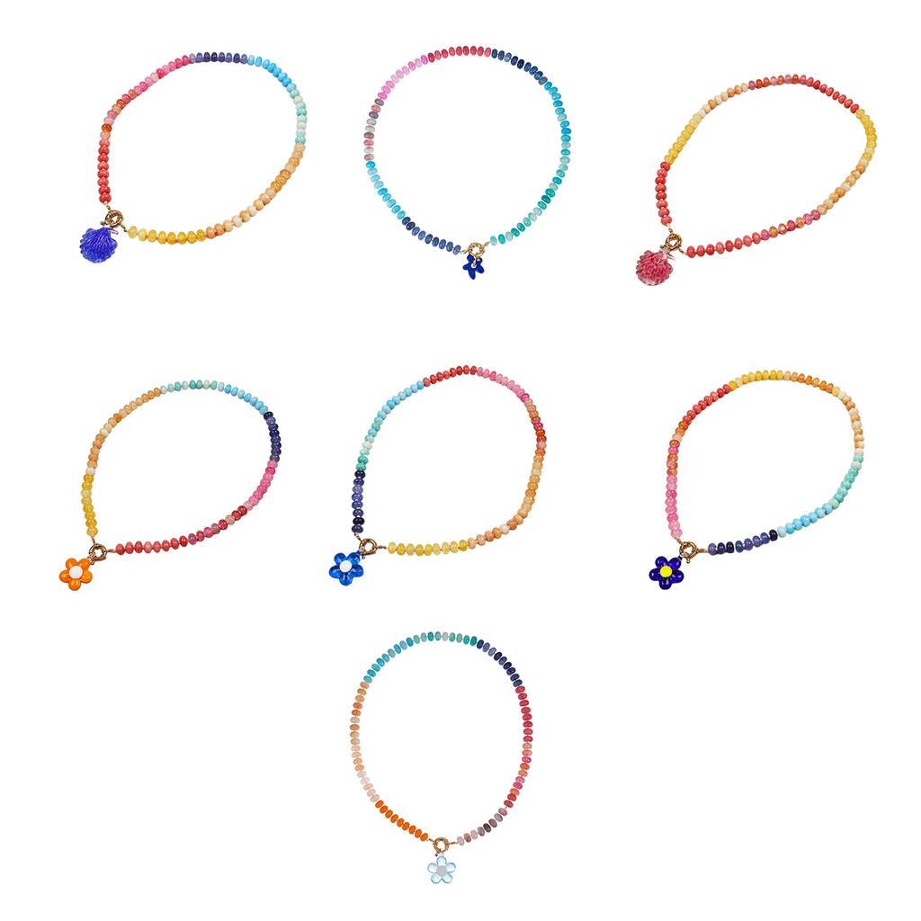 Delicate Floral Beaded Necklace Handcrafted Glass Jewelry Lightweight Design Excellent Gift For Her