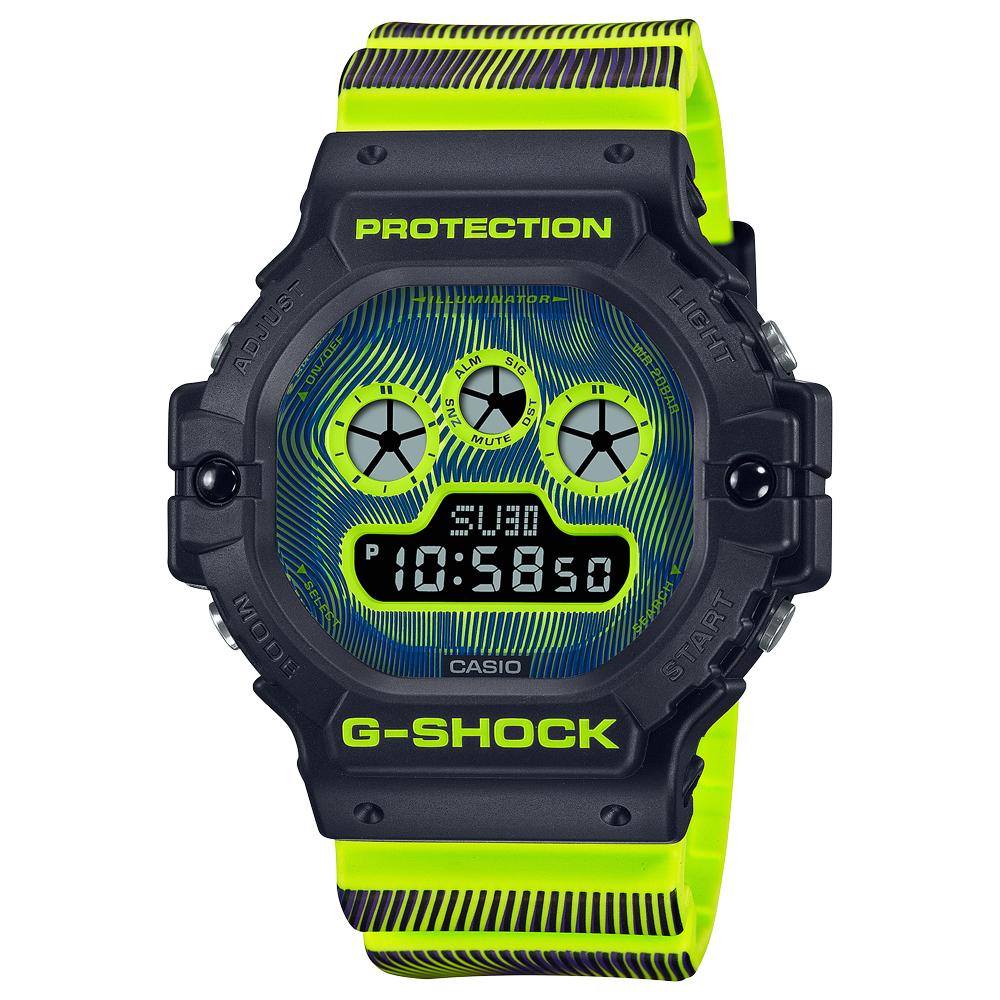 CASIO Men G-SQUAD Series 51.4mm Yellow Watch DW-5900TD-9PR DW-5900TD-9PR Neon Yellow