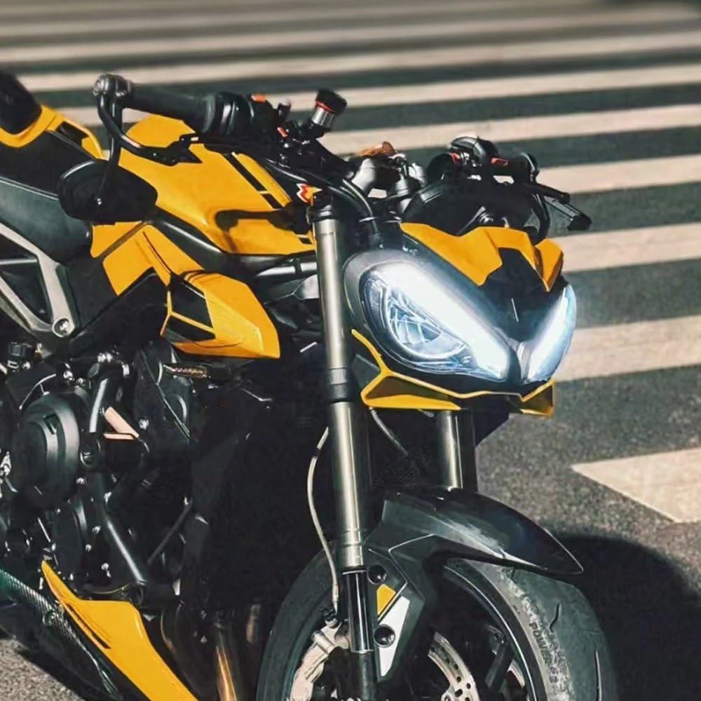 Motorcycle Spoiler Fits Triumph Street Triple 765 S/RS 2017-2024 Fixed Wing Modification Bike Accessories Fairing (Black)