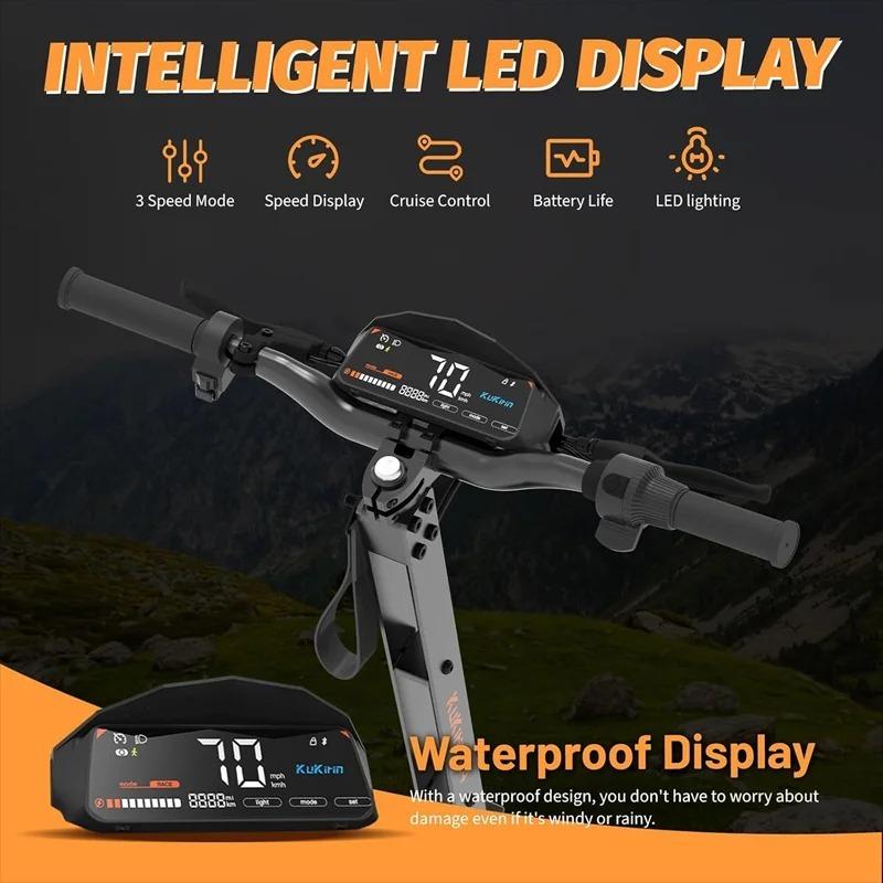 EU Lager KuKirin G4 Elektroroller 2000W Motor 60V 20Ah Akku 75km Top Reichweite 70km/h Max Geschwindigkeit 11" Offroad Vakuumreifen