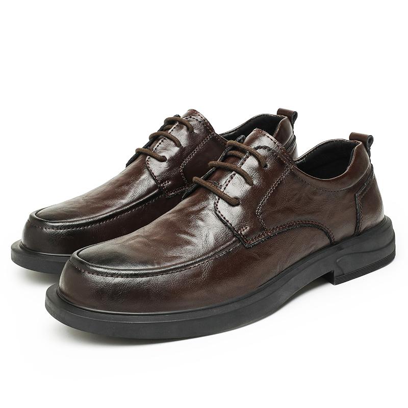 

Черные деловые мужские кожаные туфли Классические ретро джентльменские туфли для офиса, отдыха, деловой вечеринки, свадебные туфли жениха 44 коричневый
