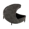 Chenille-Covered Half-Moon Storage Stool with Tray, Padded Seat, Dressing & Shoe Stool and Footrest for Living Room, Entryway & Hallway, Gray