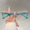 Patchwork Cat Eye Glasses Women's Ins Brand Design Eyewear with Blue Light Blocking New Trendy Stylish Casual Eyeglasses