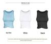 2023 Slim Fit Ribbed Yoga Vest - Summer Sleeveless Sport Top with Wide Straps & Round Neck