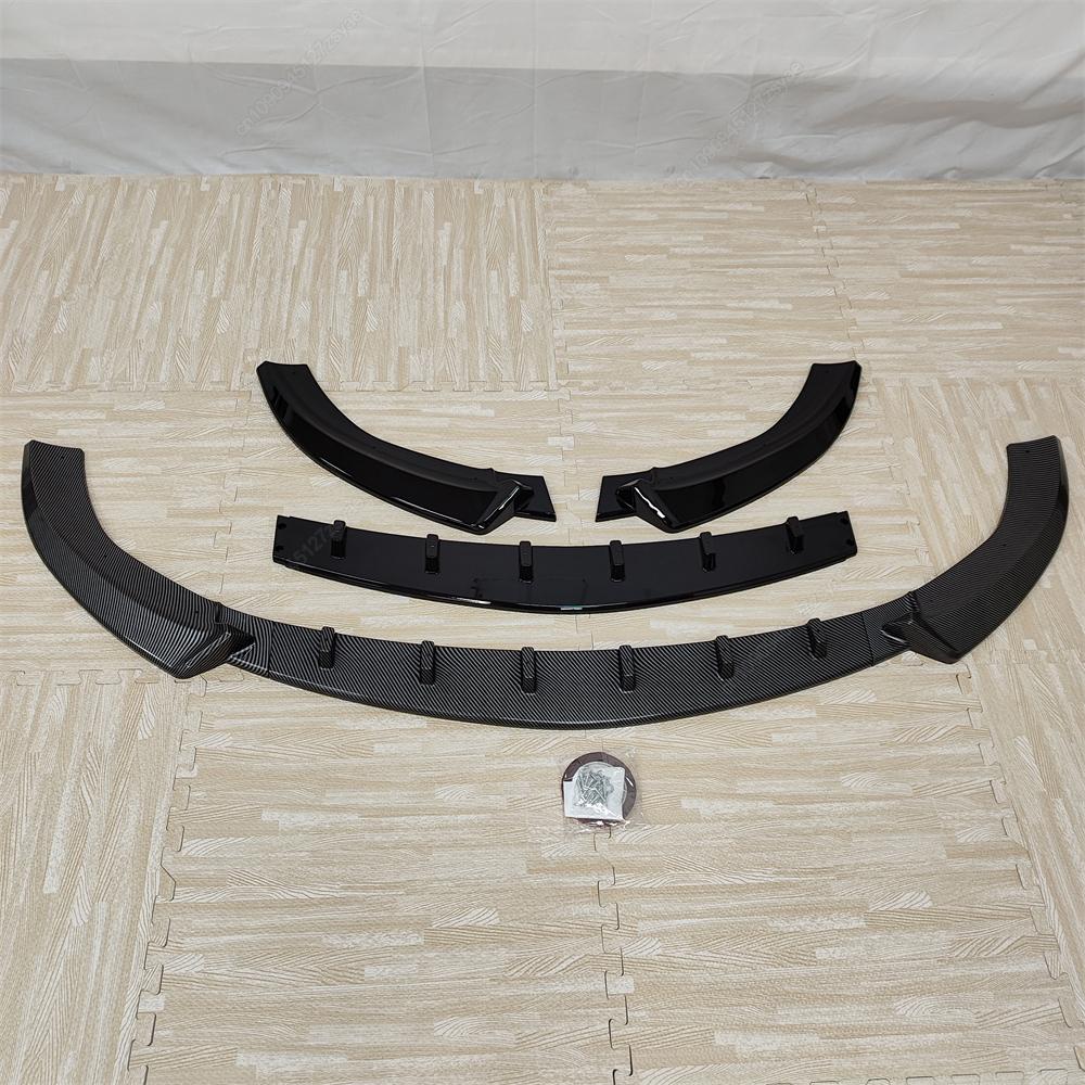 3Pcs Car Front Bumper Lip Spoiler Splitter Diffuser For Mercedes Benz E Class W213 E63 AMG 2016-2020 Bodykit Tuning Gloss Blcak