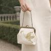 Flower Embroidery Banquet Bag Metal Buckle Ladies Clutch Bag Portable Hanfu Handbag  Wedding