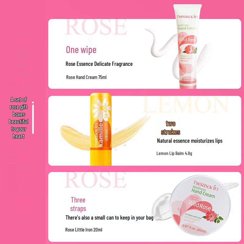 Herbacin Chamomile & Rose Gift Set with Hand Cream & Aroma Diffuser