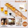 Wooden Shot Glass Serving Tray 6 Holes Shot Glass Holder Shot Glass Display Shot Glasses Board for Party Bar Club Drinking