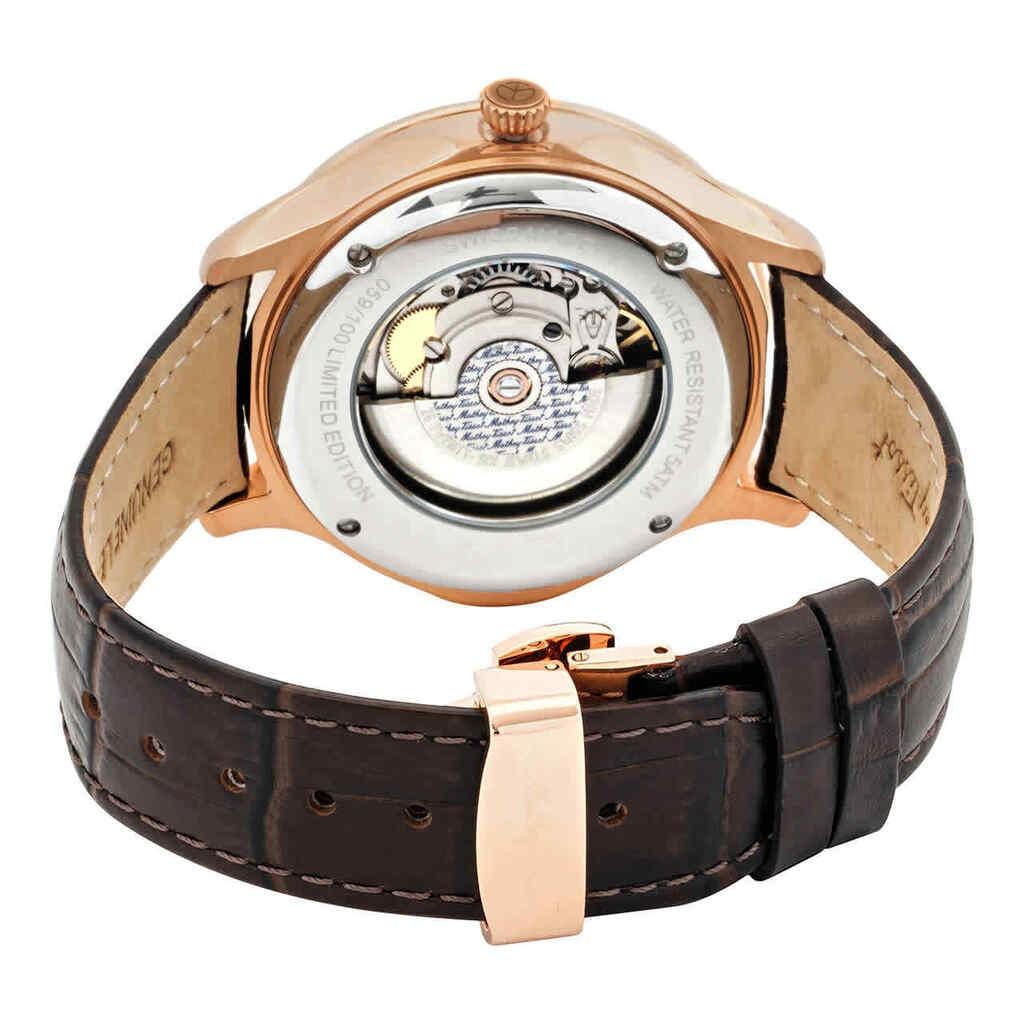 Mathey-Tissot Edmond Automatic 3D Leather Strap Orange Dial AC1886PSL Men's Watch With Gift Set