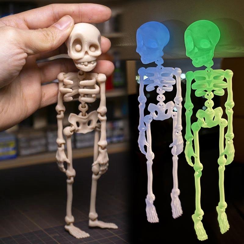 3D Printed Skeleton Human Joint Fidget Toy Rotatable Articulated Office Desktop Refrigerator Ornament Adults Kid Halloween Gift