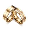 Gold Color Wedding Bands Rings for Women Men High Quality CZ Engagement Couple Promise Ring Anniversary Alliance Jewelry Gift