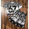 Fashion Kids Set Stripe 67 Number Printed Kids T-shirt and Shorts 2 Piece Set Summer Street Casual Outdoor Boy's and Girl's T-shirt Sets