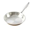 ZISIZ 20cm Thick 304 Stainless Steel Flat-Bottom Frying Pan