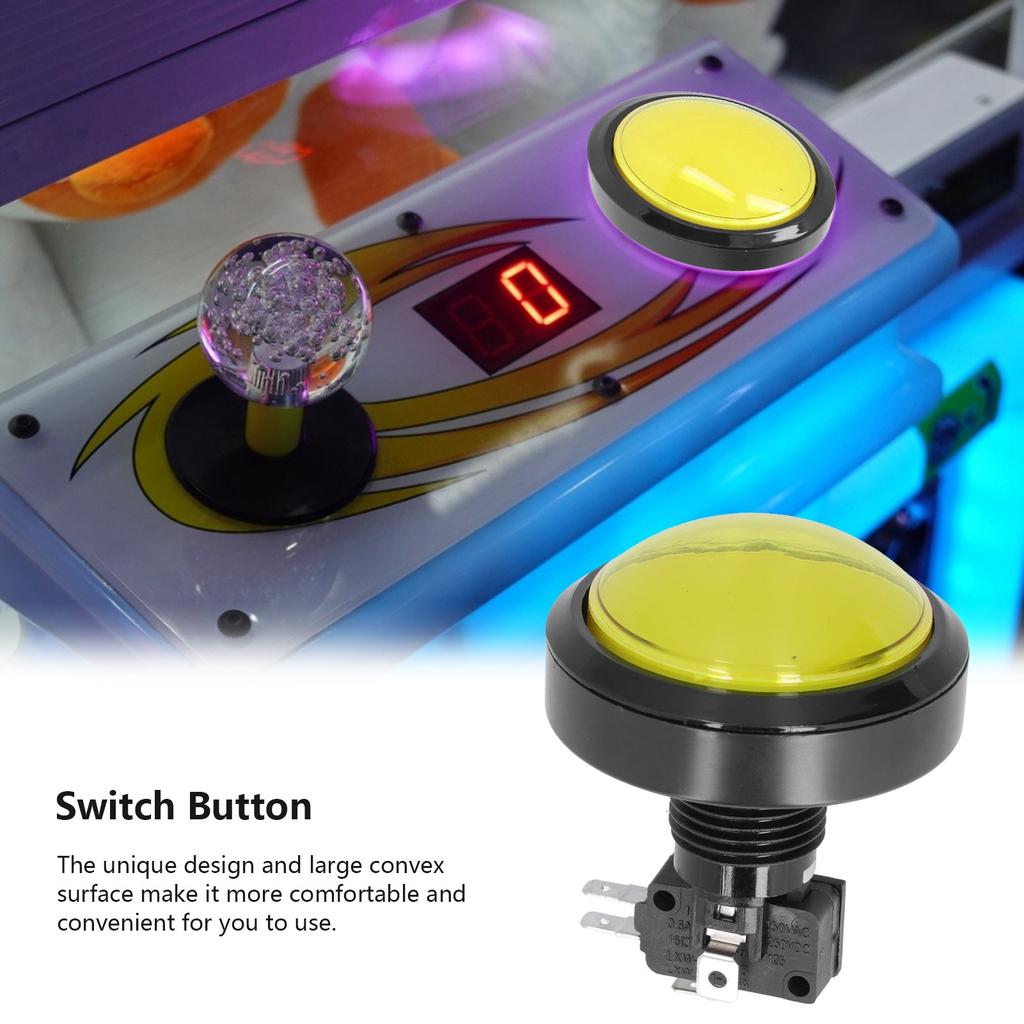 60mm Big Convex Button 2‑Foot Button with LED Light for Crane Machine Game Console