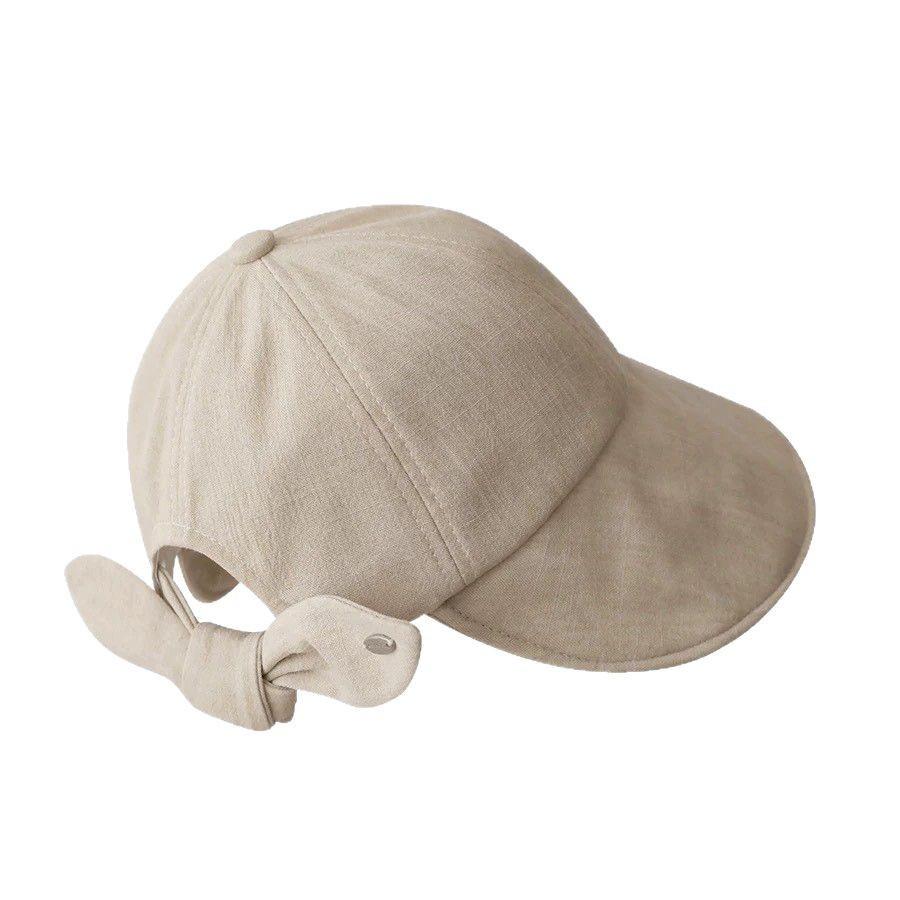 Breathable Cotton And Linen Sunscreen Fisherman'S Hat Children'S Summer Versatile Sun Hat Bow Shows Washbasin Hat Tide