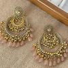 Silver Needle Diamond-Inlaid Acrylic Tassel Earrings: Luxurious Ethnic Style Studs for Women