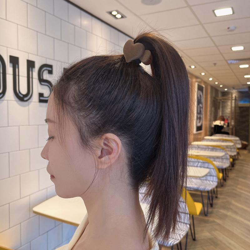 2PCS Vintage Solid Color Flocking Heart Hairpin Simple Grabber High Tail Wagon Style Hair Accessories For Men Women Children