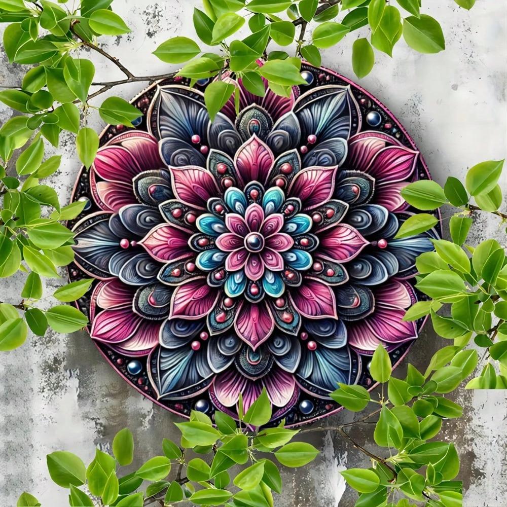 Metal Tin Sign Floral Beaded Wall Art Decor Home Cafe Bar Man Cave Gift