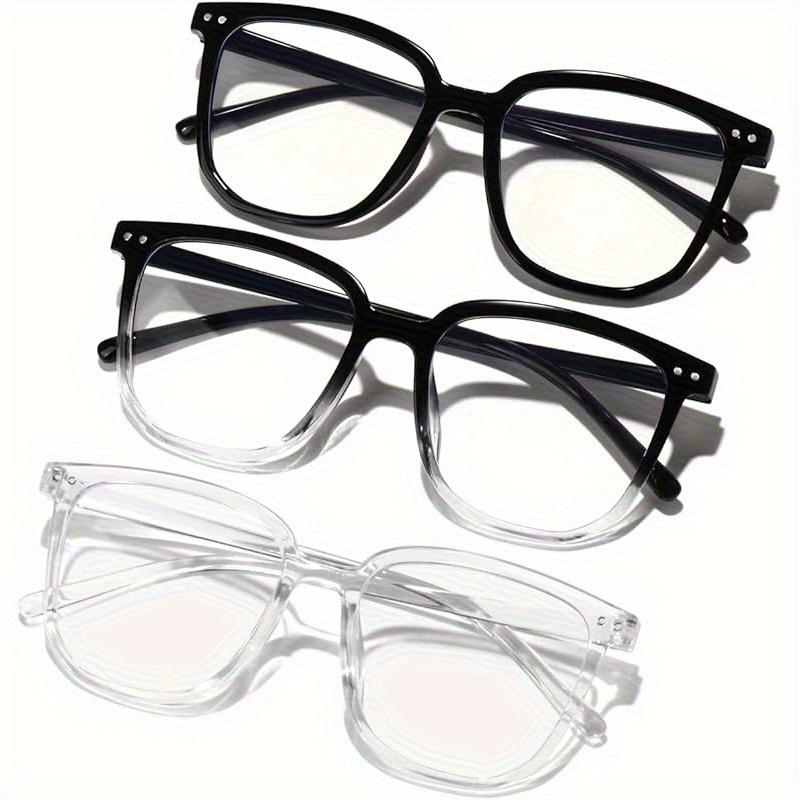 3 Pairs of Universal Fashion Glasses Square-framed Glasses Fashionable Campus Style Clear Black Frame Back To School