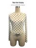 Spring/Summer 2025 Polka Dot Mesh Slim Fit Long Sleeve Women's T-Shirt