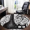 1pc Whimsical Cat Pattern Office Round Area Rug, Indoor Mat Suitable ForOffice, Under Office Chairs Bedroom Living Room Home Decor, Room Deco 042