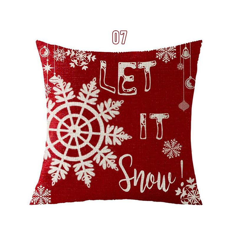 Elk Snowflake Red Xmas Pillow Cover for Living Room Glitter Sequins Cushion Cover Christmas Decoration Sofa Throw Pillow Case